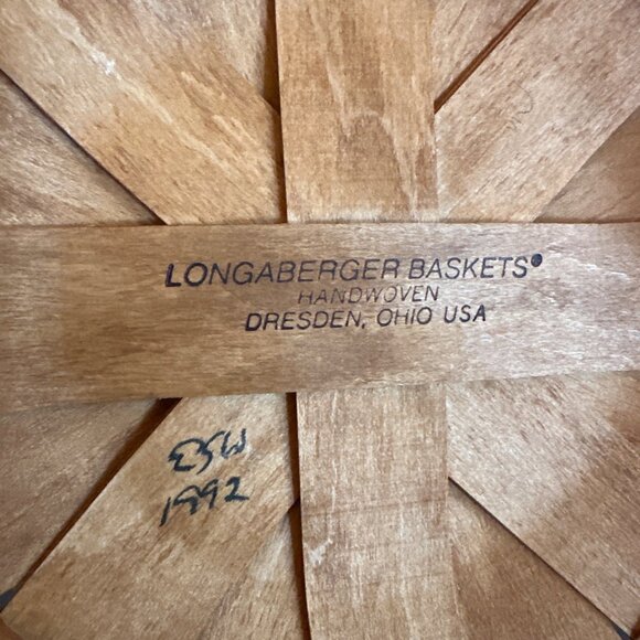 Longaberger Criso Collab Handwoven Pie Basket w/ Handle 1992 Collectible Vintage - Picture 4 of 5